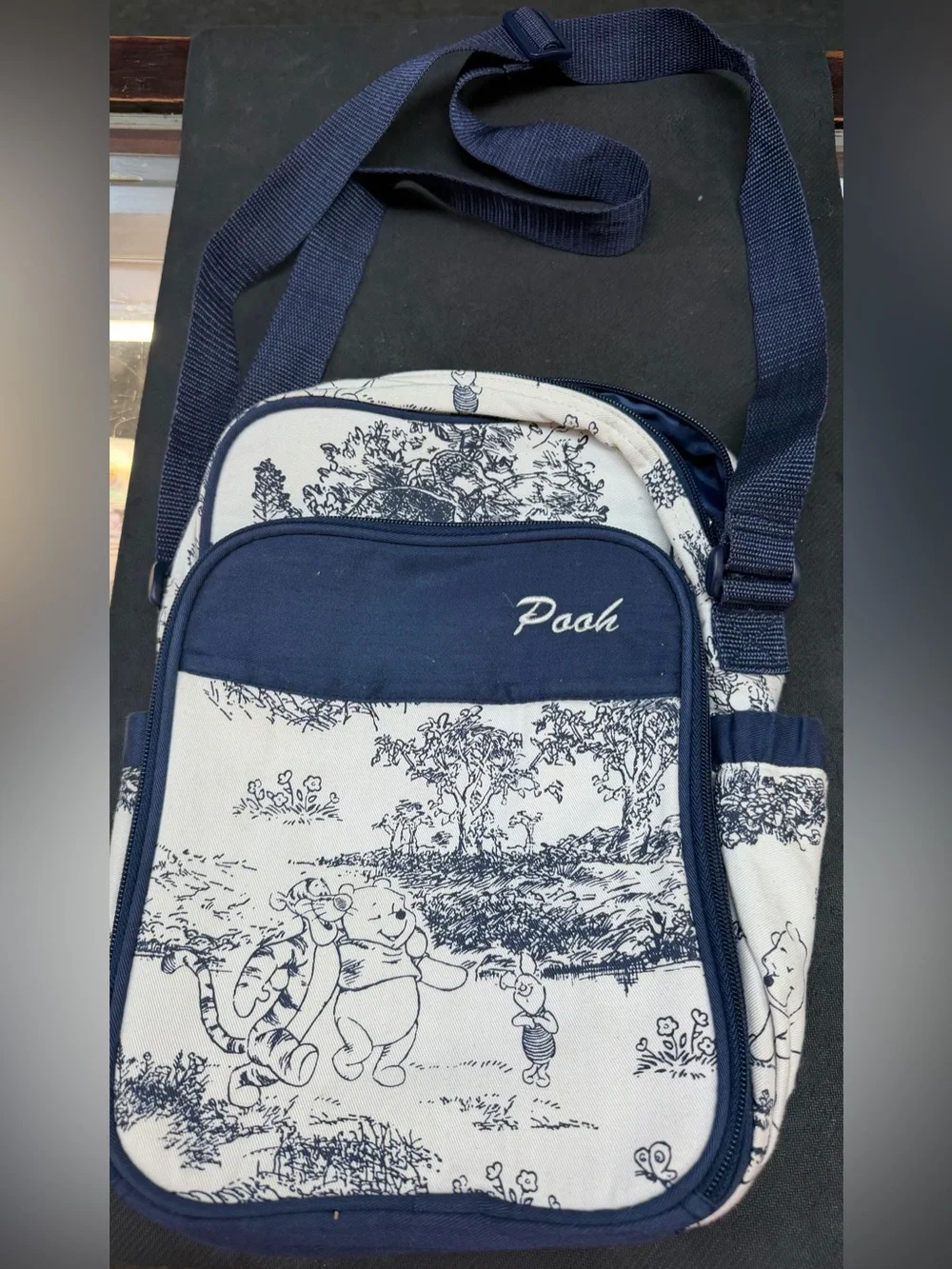 Disney Winnie the Pooh Blue and White Crossbody Messenger Bag